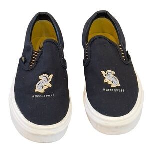 Vans Harry Potter Hufflepuff Slip-On Shoes Unisex Black Canvas Everyday